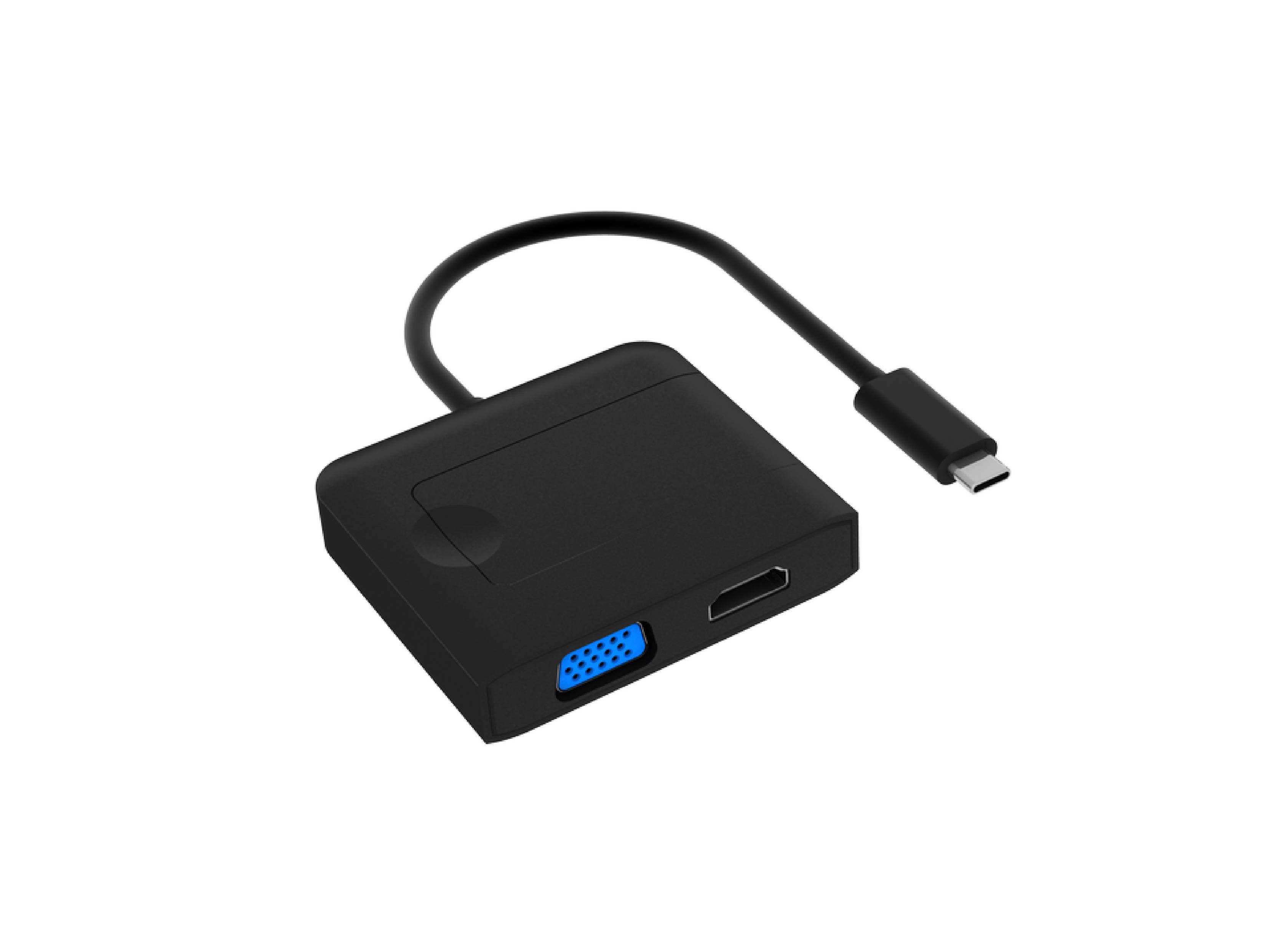 M.2 NVMe SSD Travel Dongle (SI-1119U31PV), USB3.2 to VGA 1080P@60Hz/HDMI 4K@30Hz adapter with M.2 SSD Slot, Supports SSD to sizes 2230/2242.